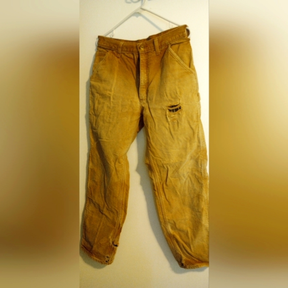 Carhartt distressed khaki work pants